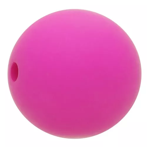 Perle en résine opaque effet mat 8 mm - Fuchsia x1