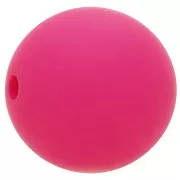 Perle en résine opaque effet mat 12 mm - Fuchsia x1