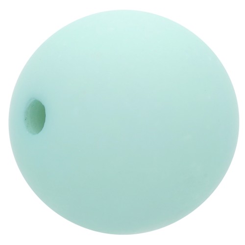 Perle en résine opaque effet mat 14 mm - Vert d'eau x1