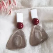 Perle en résine opaque effet mat 14 mm - Moutarde x1