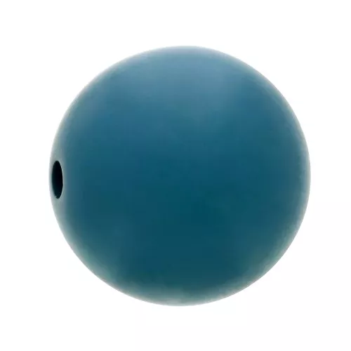 Perle en résine opaque effet mat 10 mm - Bleu canard x1