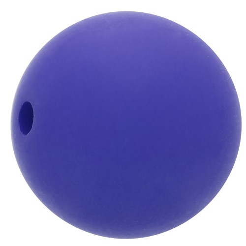 Perle en résine opaque effet mat 12 mm - Bleu royal x1