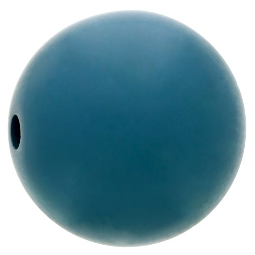 Perle en résine opaque effet mat 12 mm - Bleu canard x1