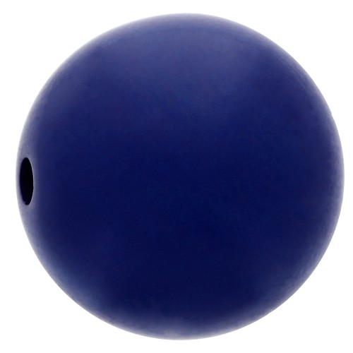 Perle en résine opaque effet mat 12 mm - Bleu marine x1