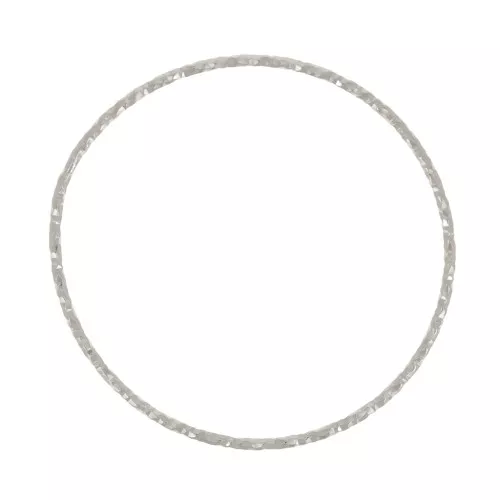 Anneau fermé rond diamanté 29 mm - Placage Argent fin x1