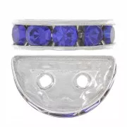 Rondelle Demi-Lune 14x8 mm argentée Sapphire x1