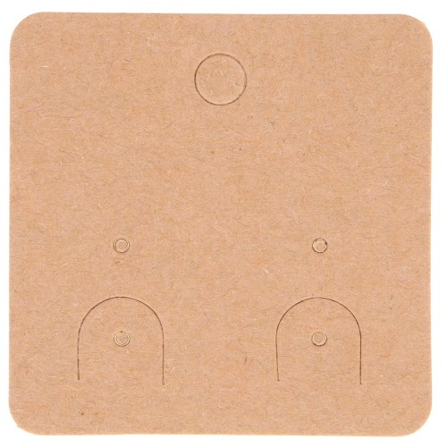 Lot de 20 supports bijoux 5x5 cm pour boucles d'oreilles - Kraft