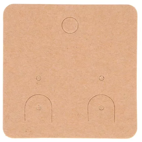 Lot de 20 supports bijoux 5x5 cm pour boucles d'oreilles - Kraft