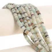 Perles rondelles - Heishi en pierre gemme 6.5x2 mm - Amazonite x38cm