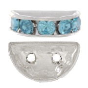 Rondelle Demi-Lune 14x8 mm argentée Aquamarine x1|raw }}