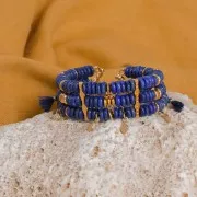 Perles Heishi rondelles en pierre gemme 6x2.5 mm - Oeil de tigre x37cm