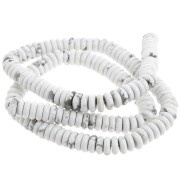 Perles rondelles - Heishi en pierre gemme  6.5x2 mm - Howlite x38cm|raw }}
