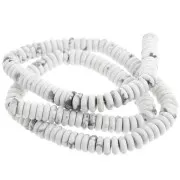 Perles rondelles - Heishi en pierre gemme  6.5x2 mm - Howlite x38cm