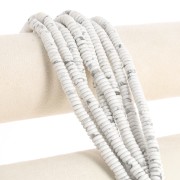 Perles Heishi rondelles en pierre gemme 6.5x2 mm - Howlite x38cm
