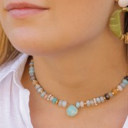 Perles Heishi rondelles en pierre gemme 8.5x5 mm - Aventurine x15