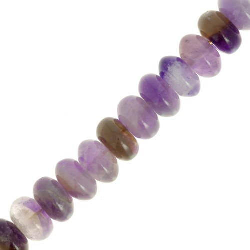 Perles rondelles - Heishi en pierre gemme 8.5x5 mm - Amethyste x15
