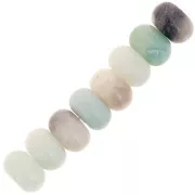 Perles rondelles - Heishi en pierre gemme 8x5 mm - Amazonite x15