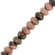 Perles rondelles - Heishi en pierre gemme 8.5x5 mm - Rhodonite x15