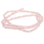 Perles tube en pierre gemme  6x3 mm - Quartz rose x38cm|raw }}