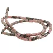 Perles tube en pierre gemme 6x3 mm - Rhodonite x38cm