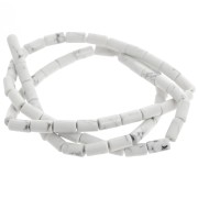 Perles tube en pierre gemme  6x3 mm - Howlite x38cm