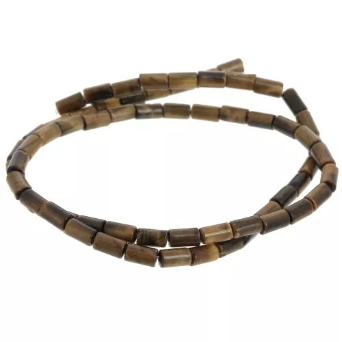 Perles tube en pierre gemme 6x3 mm - Oeil de tigre x38cm