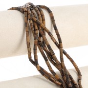 Perles tube en pierre gemme  6x3 mm - Oeil de tigre x38cm