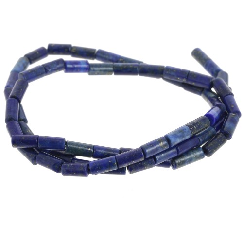 Perles tube en pierre gemme  6x3 mm - Lapis lazuli x38cm