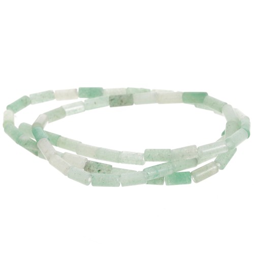 Perles tube en pierre gemme 7x3 mm - Aventurine x38 cm