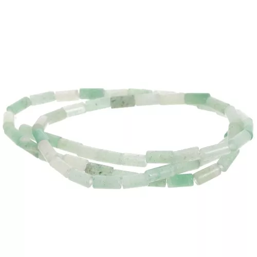Perles tube en pierre gemme  7x3 mm - Aventurine x38 cm