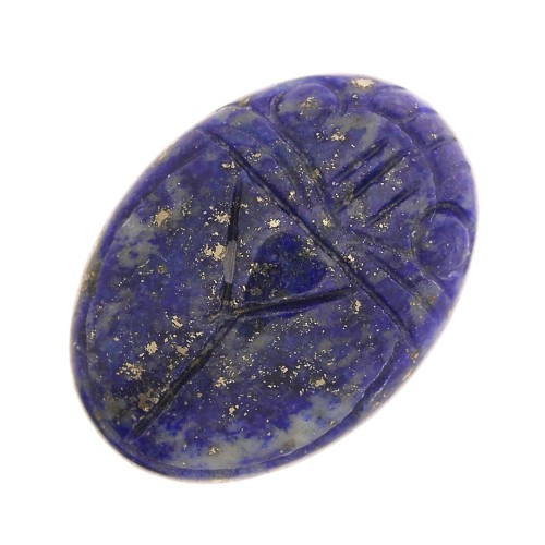 Cabochon ovale gravé scarabée 18x13 mm en pierre gemme - Lapis lazuli x1