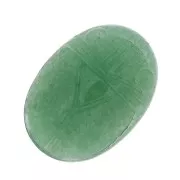 Cabochon ovale gravé scarabée 18x13 mm en pierre gemme - Aventurine x1