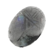 Cabochon ovale gravé scarabée 18x13 mm en pierre gemme - Labradorite x1|raw }}