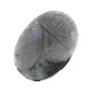 Cabochon ovale gravé scarabée 18x13 mm en pierre gemme - Labradorite x1