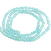 Perles rondelles aplaties facettées 3.5x2.5mm en pierre gemme  - Amazonite x39cm|raw }}