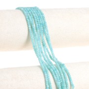 Perles rondelles aplaties facettées 3.5x2.5mm en pierre gemme  - Amazonite x39cm