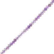 Perles rondelles aplaties facettées 3.5x2.5 mm en pierre gemme  - Amethyste x39cm|raw }}