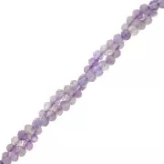 Perles rondelles aplaties facettées 3.5x2.5 mm en pierre gemme  - Amethyste x39cm