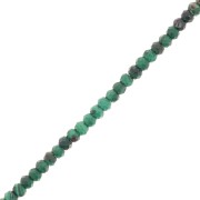 Perles rondelles aplaties facettées 3.5x2.5 mm en pierre gemme  - Malachite x39cm