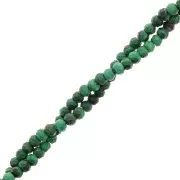 Perles rondelles aplaties facettées 3.5x2.5 mm en pierre gemme - Malachite x39cm