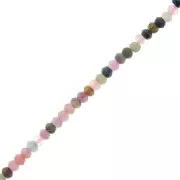 Perles rondelles aplaties facettées 3x2 mm en pierre gemme  - Tourmaline x39cm