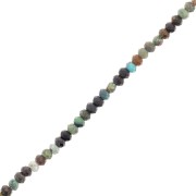 Perles rondelles aplaties facettées 3x2 mm en pierre gemme  - Turquoise x39cm