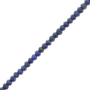 Perles rondelles aplaties facettées 3.5x2.5mm en pierre gemme - Lapis lazuli x39cm|raw }}