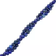 Perles rondelles aplaties facettées 3.5x2.5mm en pierre gemme - Lapis lazuli x39cm