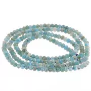 Perles rondelles aplaties facettées 3x2 mm en pierre gemme  - Apatite x39cm