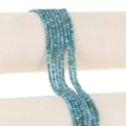 Perles rondelles aplaties facettées 3x2 mm en pierre gemme - Apatite x39cm