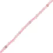 Perles rondelles aplaties facettées 3x2 mm en pierre gemme  - Morganite x39cm