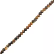 Perles rondelles aplaties facettées 3x2 mm en pierre gemme - Oeil de tigre x39cm