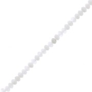 Perles rondelles aplaties facettées 3x2 mm en pierre gemme  - Pierre de lune x39cm