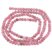 Perles rondelles aplaties facettées 3x2 mm en pierre gemme  - Rhodonite x39cm